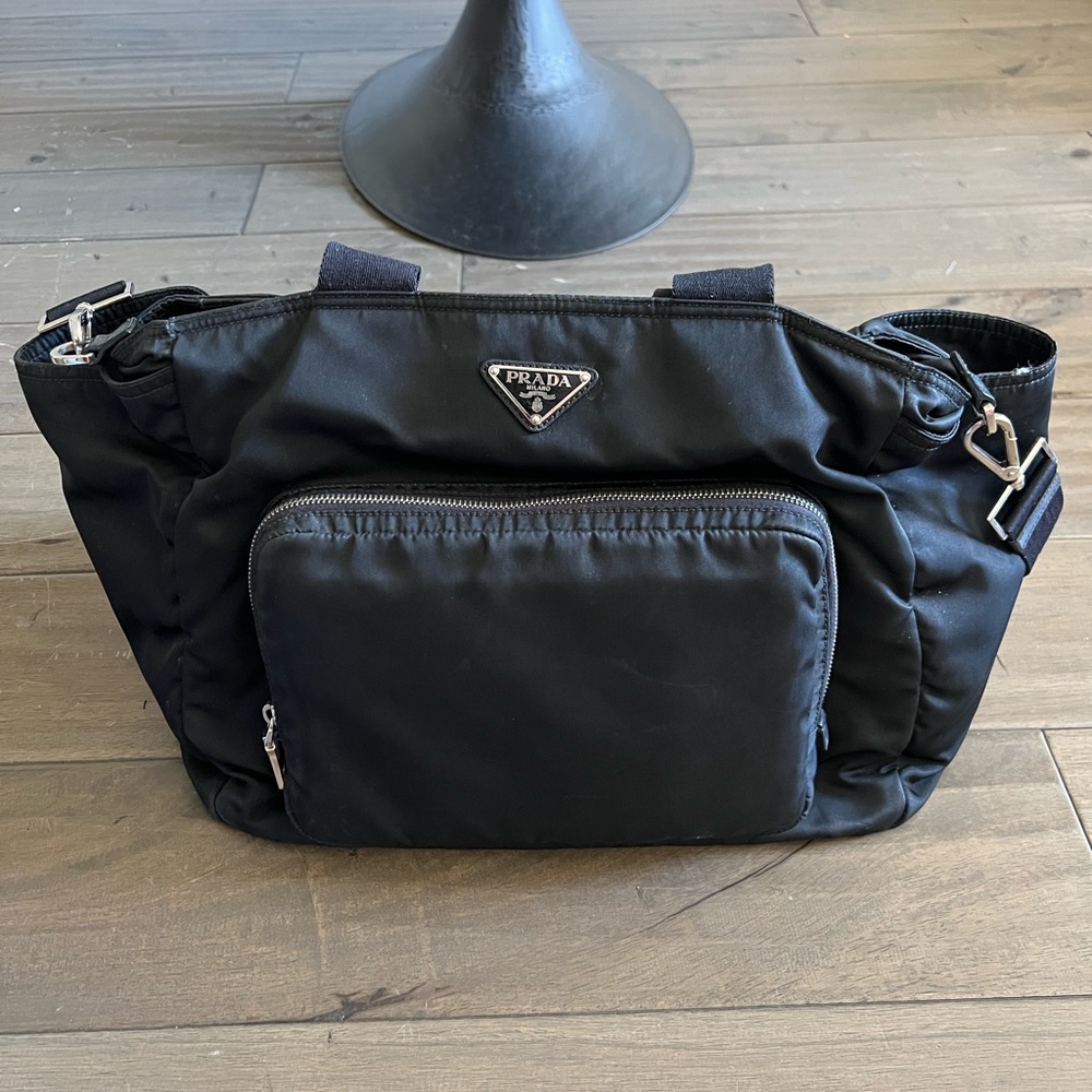Prada Black Baby Bag with Nylon Fabric and Shoulder Style
